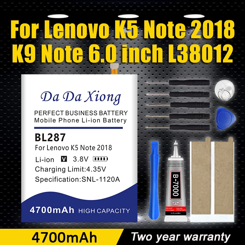 BL287 4700Mah Battery For Lenovo K5 Note L38012 K9 6.0 Inch Long-Lasting Replacement Mobile Phone
BL287 4700Mah Battery For Lenovo K5 Note L38012 K9 6.0 Inch Long-Lasting Replacement Mobile Phone