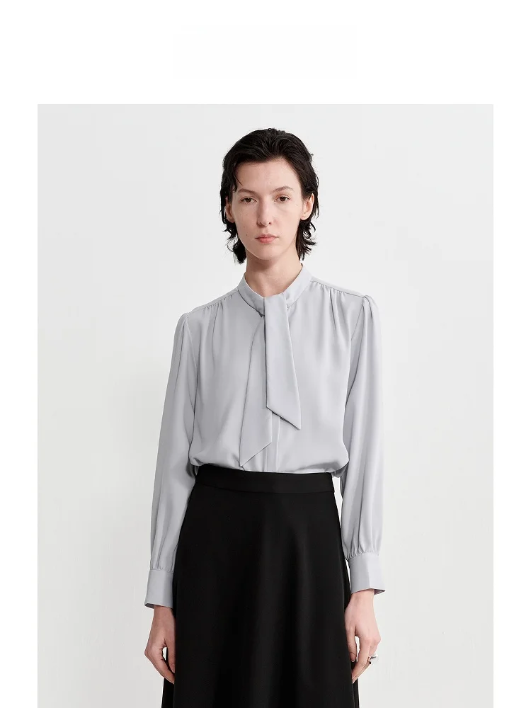 LeLenths Blue Grey Long Sleeve V Neck Women's Shirt Fashionable Commute Inner Wear Top Elegant Sash Office Lady Style
LeLenths Blue Grey Long Sleeve V Neck Women's Shirt Fashionable Commute Inner Wear Top Elegant Sash Office Lady Style