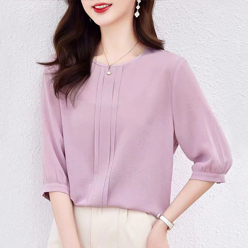 Heavy-weight 100% Real Silk Women's Solid Blouse 2026 Summer Elegant Shirts and Blouses for Women Loose Tops Office Lady Shirt
Heavy-weight 100% Real Silk Women's Solid Blouse 2026 Summer Elegant Shirts and Blouses for Women Loose Tops Office Lady Shirt