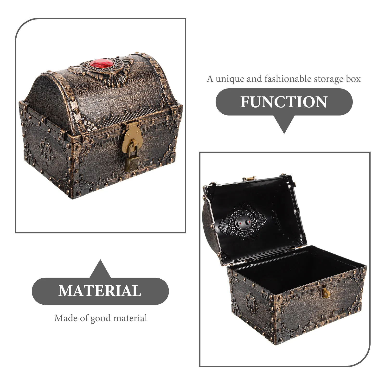 Small Pirate Treasure Chest Plastic Vintage Treasure Box with Lock Key Storage for Party Decor Keepsake Small Chest
Small Pirate Treasure Chest Plastic Vintage Treasure Box with Lock Key Storage for Party Decor Keepsake Small Chest