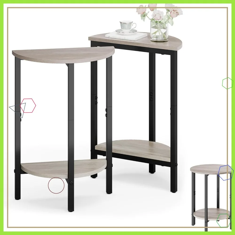 Набор из 2-х полукруглых приставных столиков, 2-уровневый столик для дивана, маленький круглый журнальный столик для гостиной, серый
Набор из 2-х полукруглых приставных столиков, 2-уровневый столик для дивана, маленький круглый журнальный столик для гостиной, серый