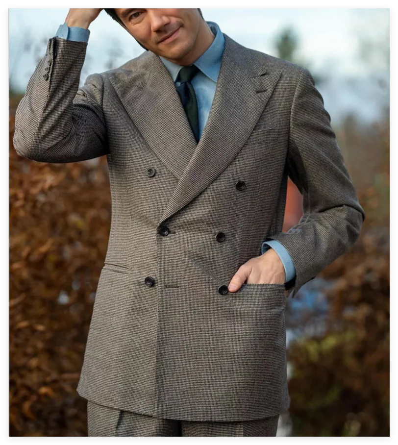 Autumn New Men's 2-piece Suit Set Double Breasted Tailored Suit Black Business Casual Fashionable Suit Jacket Pants
Autumn New Men's 2-piece Suit Set Double Breasted Tailored Suit Black Business Casual Fashionable Suit Jacket Pants