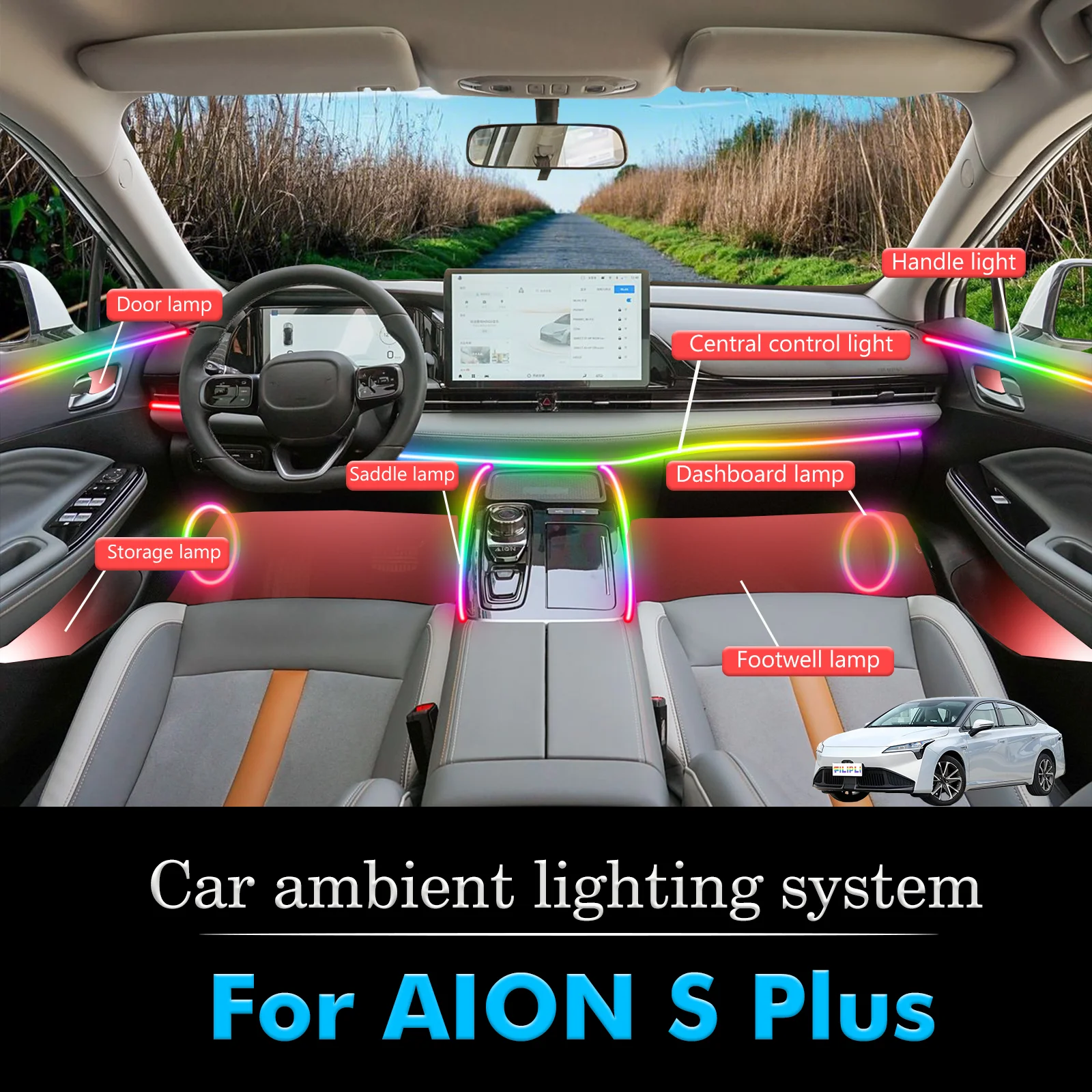 For AION S Plus Smart Remote Control Car Interior Ambient Light RGB 64 Colors LED Energy Saving Efficient Lamp Set
For AION S Plus Smart Remote Control Car Interior Ambient Light RGB 64 Colors LED Energy Saving Efficient Lamp Set