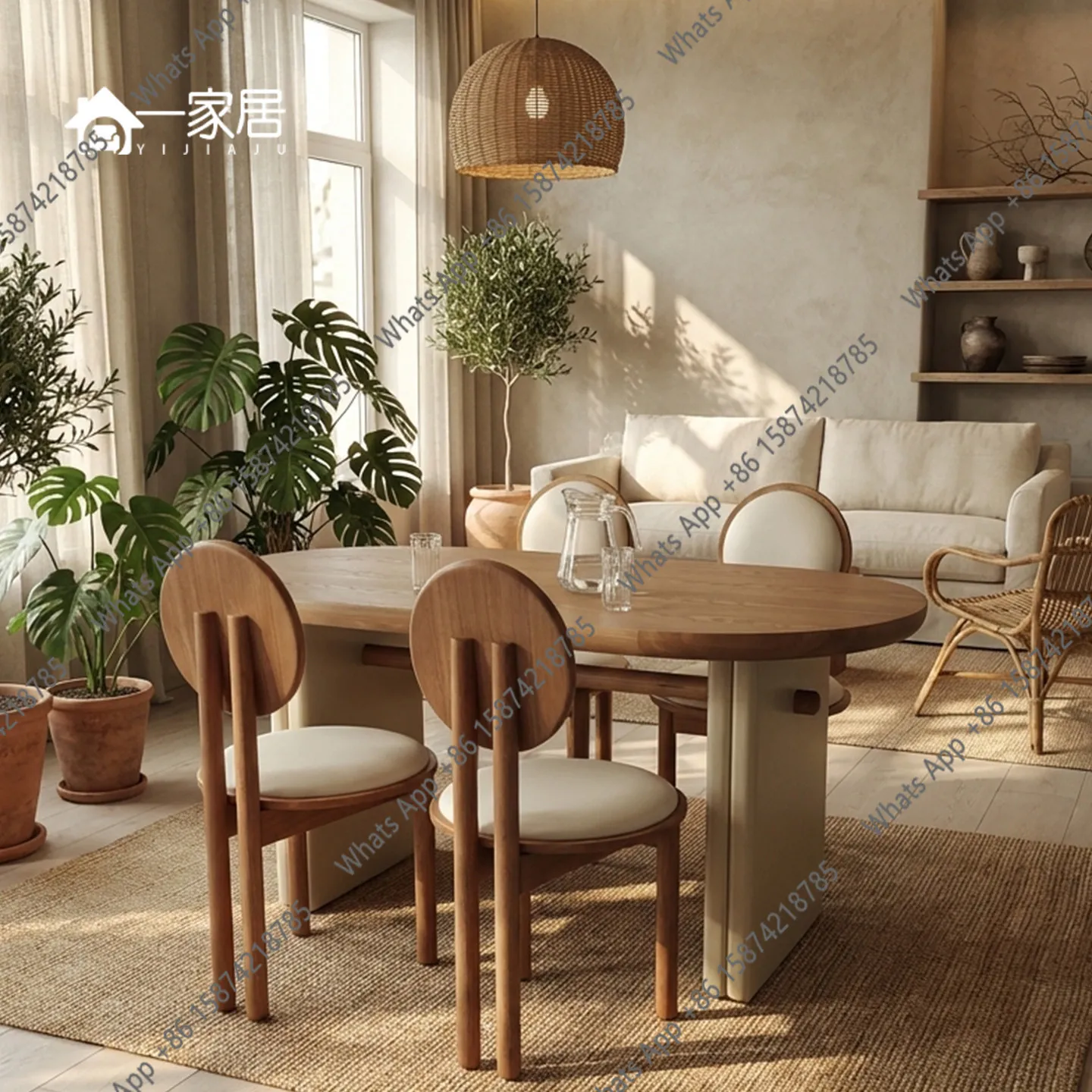 Retro cream style oval solid wood dining table designer small apartment household Song aesthetic log table
Retro cream style oval solid wood dining table designer small apartment household Song aesthetic log table