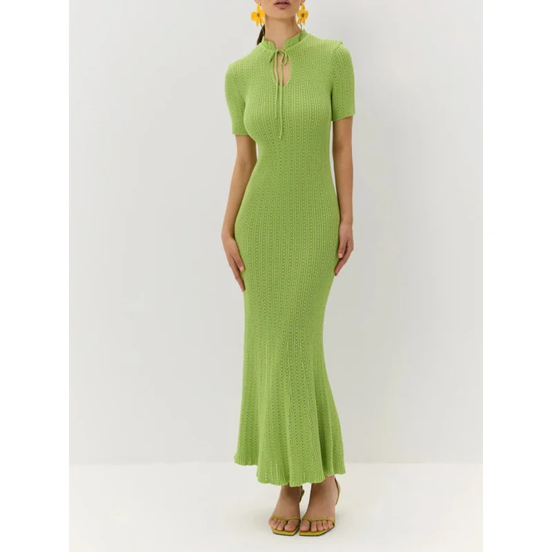 French Style Elegant Dress Women Fashion Cut Out Round Neck Short Sleeve Hip-covering Silm Bodycon Knitting Long Dress
French Style Elegant Dress Women Fashion Cut Out Round Neck Short Sleeve Hip-covering Silm Bodycon Knitting Long Dress