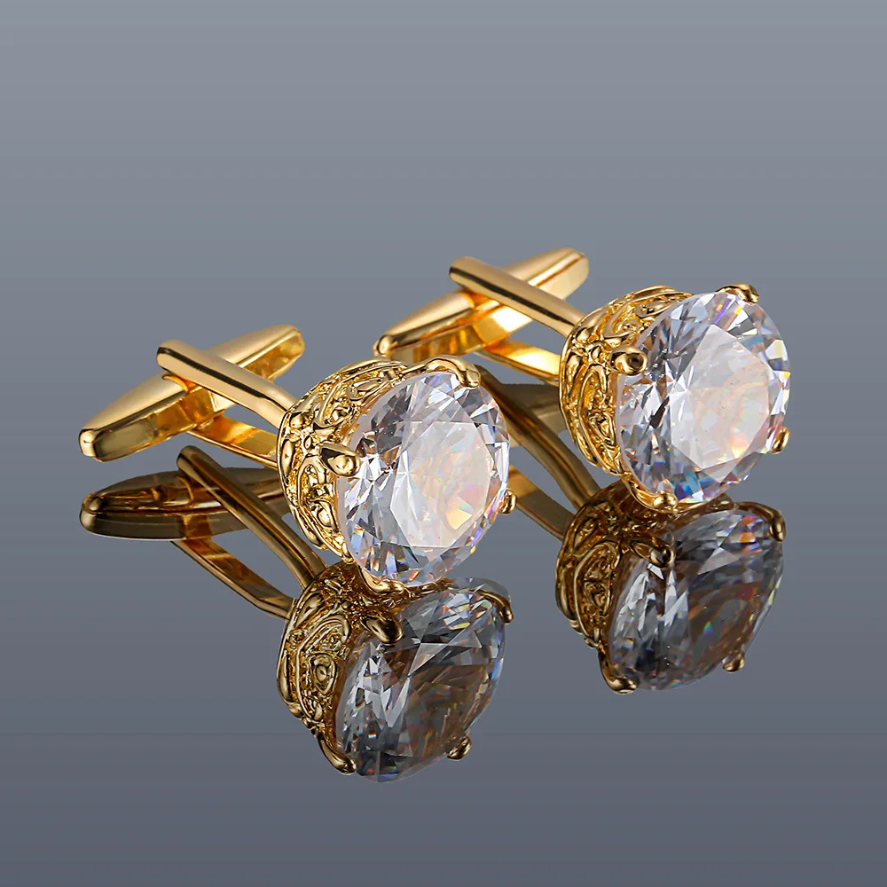 Men's 18K Gold-plated Zircon Cufflinks, Hypoallergenic Titanium for Executive Gala
Men's 18K Gold-plated Zircon Cufflinks, Hypoallergenic Titanium for Executive Gala