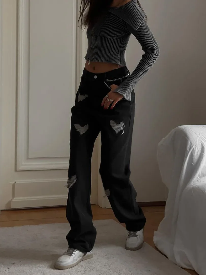 CGC Retro Ripped Jeans Casual Low Waist Women Pants Korean Fashion Streetwear Straight y2k Jeans Trousers Female Sweatpants
CGC Retro Ripped Jeans Casual Low Waist Women Pants Korean Fashion Streetwear Straight y2k Jeans Trousers Female Sweatpants