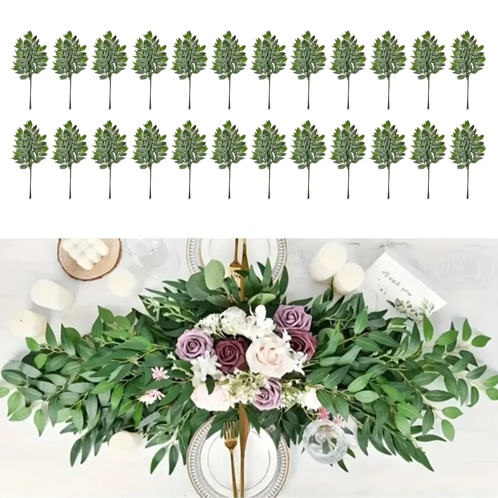 24 pcs artificial greenery branches for dining tables weddings room decoration realistic plastic leaves 62cm long
24 pcs artificial greenery branches for dining tables weddings room decoration realistic plastic leaves 62cm long