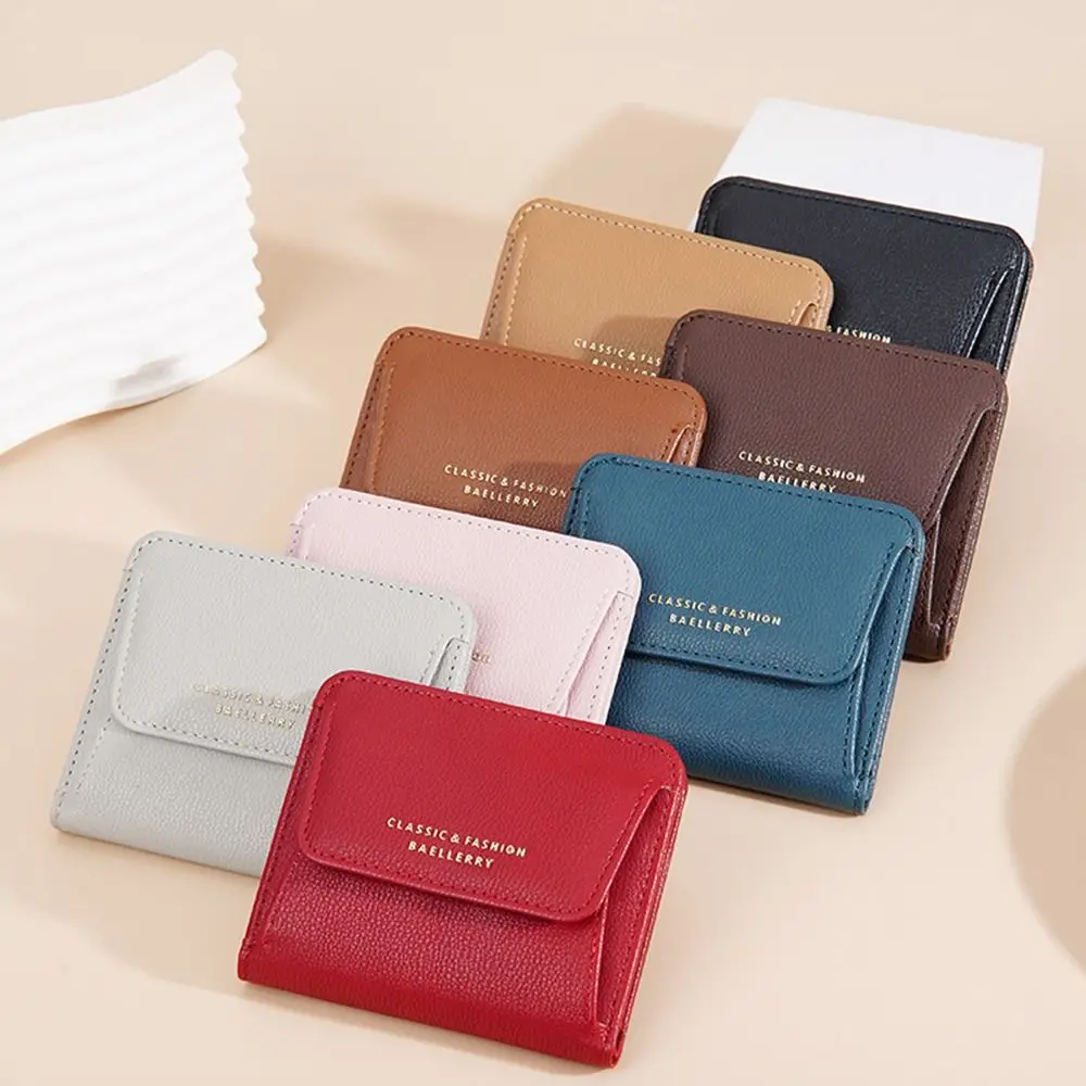 Fashion Elegant Women Short Wallet Large Capacity Pu Leather Business Card Holder Solid Color Compact Brand Female Purses Female
Fashion Elegant Women Short Wallet Large Capacity Pu Leather Business Card Holder Solid Color Compact Brand Female Purses Female