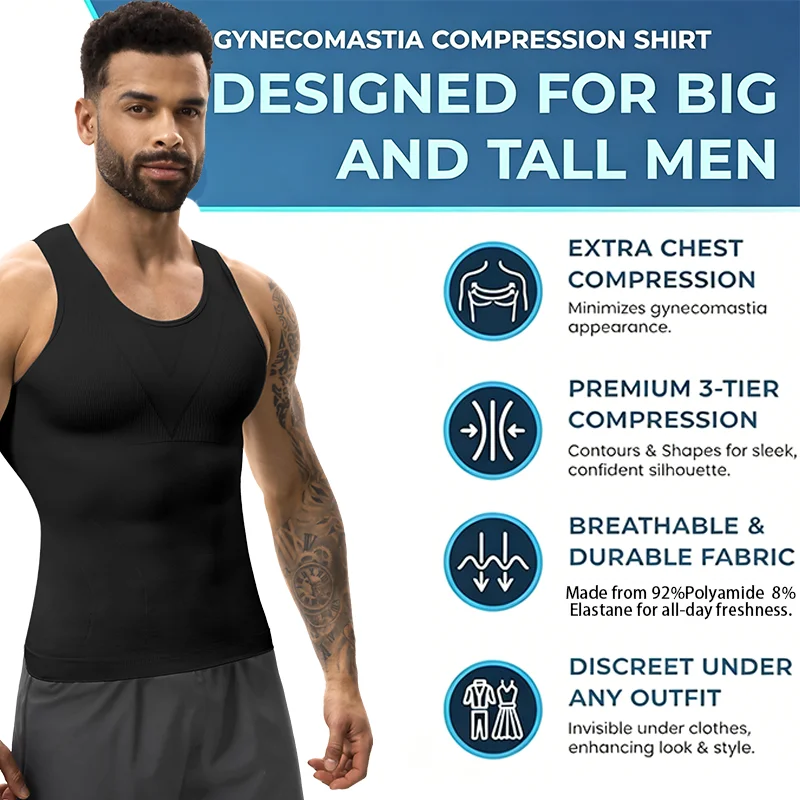 Men Sleeveless Tank Top Deep U Neck Shapewear Invisable Undershirt Tummy Control Underwear 3 Tier Compression Soft Shaper Vest
Men Sleeveless Tank Top Deep U Neck Shapewear Invisable Undershirt Tummy Control Underwear 3 Tier Compression Soft Shaper Vest