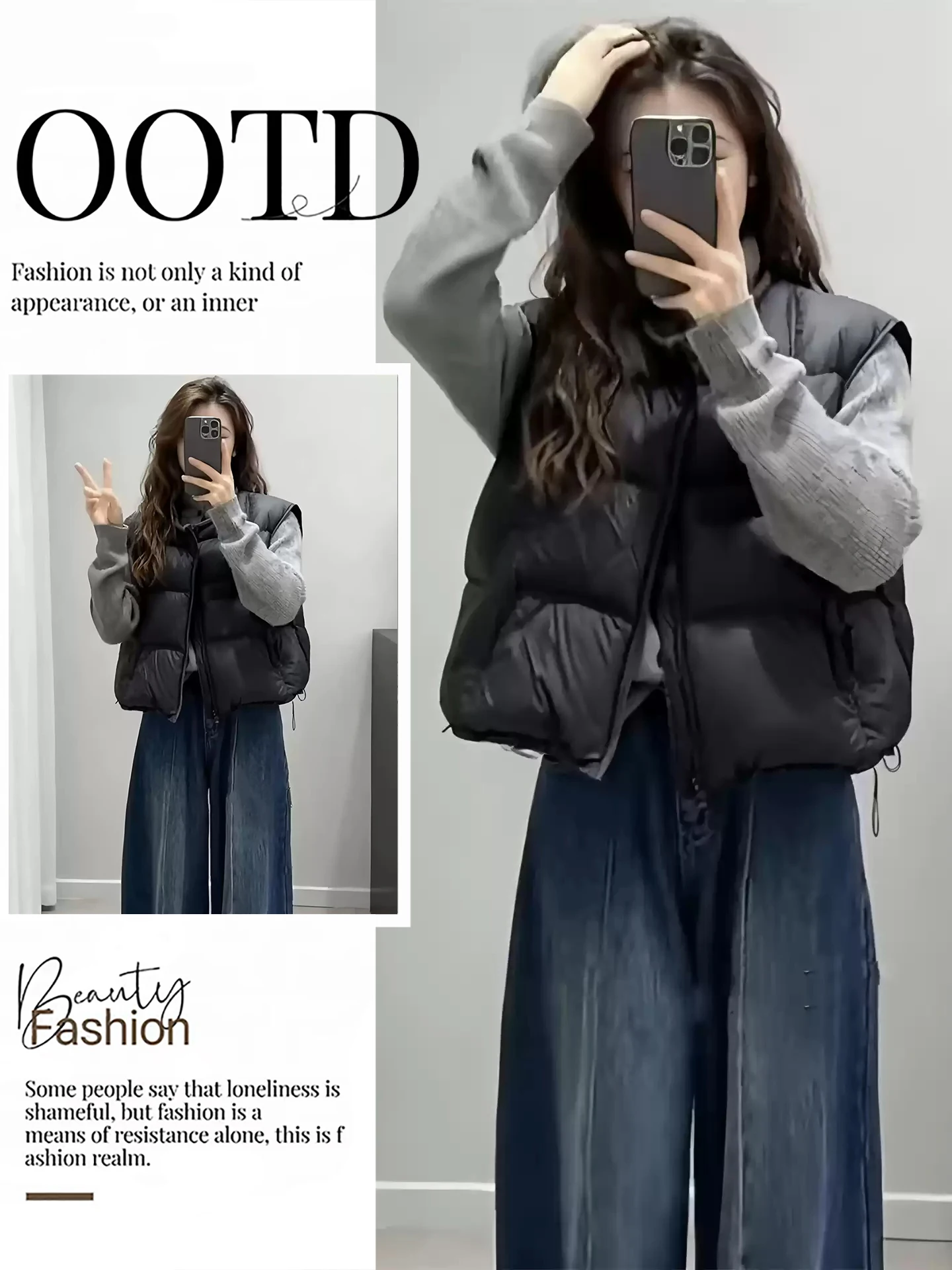Korean Sle Casual Cotton Jaet Vest Set with Knitted irt Wide Leg Jeans Inner Wear Comfortable Winter Outfit Ensemble
Korean Sle Casual Cotton Jaet Vest Set with Knitted irt Wide Leg Jeans Inner Wear Comfortable Winter Outfit Ensemble