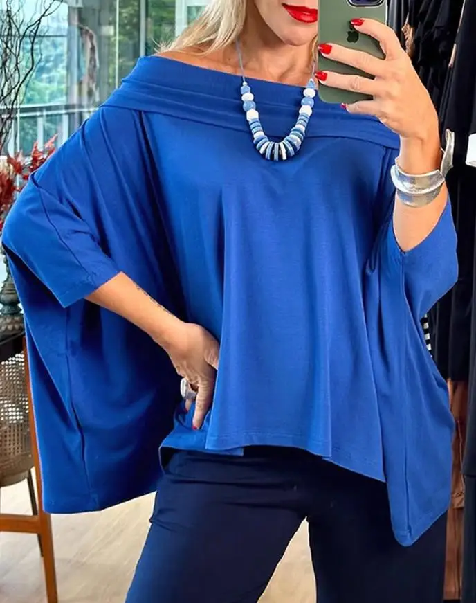 Top Women 2025 Spring New Solid Color Off The Shoulder Long Sleeve Top Casual Loose Fit Daily Pullover T-Shirt Y2K Tops
Top Women 2025 Spring New Solid Color Off The Shoulder Long Sleeve Top Casual Loose Fit Daily Pullover T-Shirt Y2K Tops