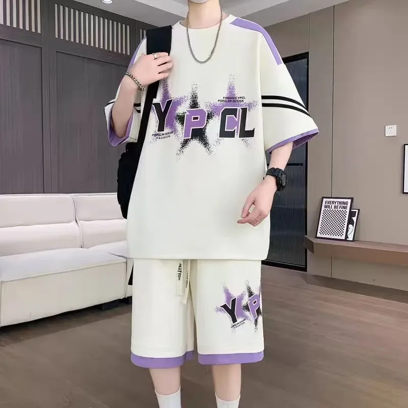 Men Teen Star Letter Print Two Piece Outfit Loose Short Sleeve T Shirt Shorts Casual Summer Set S 4XL
Men Teen Star Letter Print Two Piece Outfit Loose Short Sleeve T Shirt Shorts Casual Summer Set S 4XL