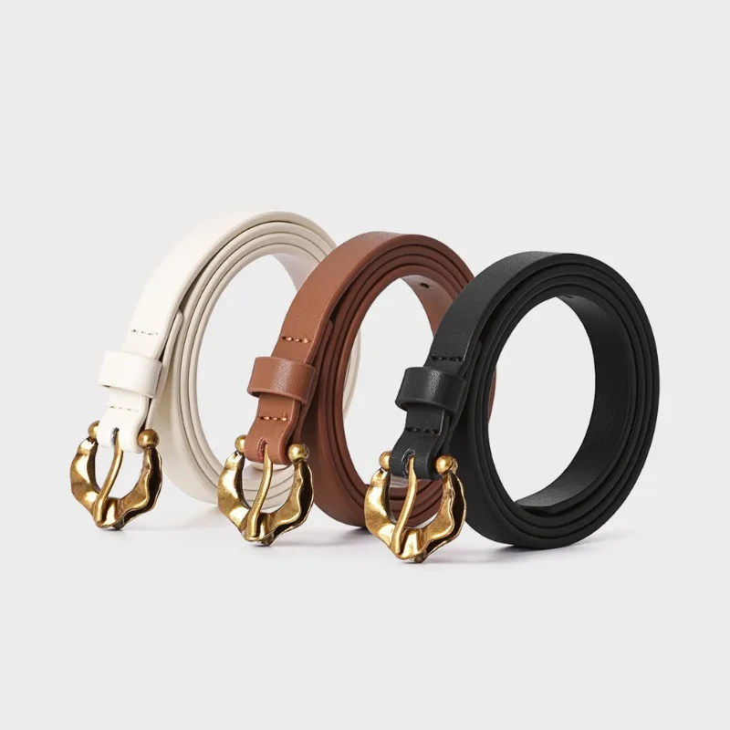 Cowhide belt female design sense niche denim skirt dress with fashion slim elastic small belt girls
Cowhide belt female design sense niche denim skirt dress with fashion slim elastic small belt girls
