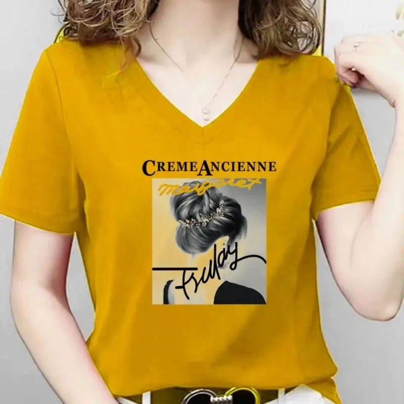 Fashion V-Neck Short Sleeve Printed Letter T-Shirts Women's Clothing 2025 Summer New Loose All-match Tops Casual Tee Shirt
Fashion V-Neck Short Sleeve Printed Letter T-Shirts Women's Clothing 2025 Summer New Loose All-match Tops Casual Tee Shirt