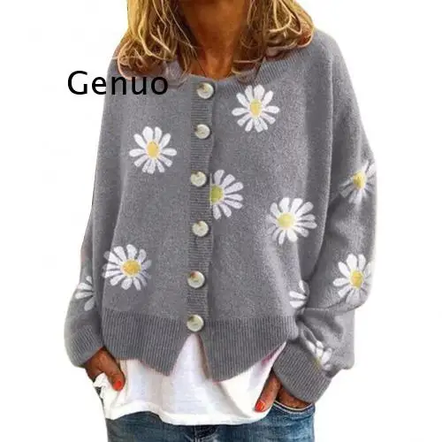 Woman's Jacket Coat Long Sleeve Print Daisy Sweater Cardigan Autumn Knitted Soild Color 2021 Top for Women Clothing
Woman's Jacket Coat Long Sleeve Print Daisy Sweater Cardigan Autumn Knitted Soild Color 2021 Top for Women Clothing