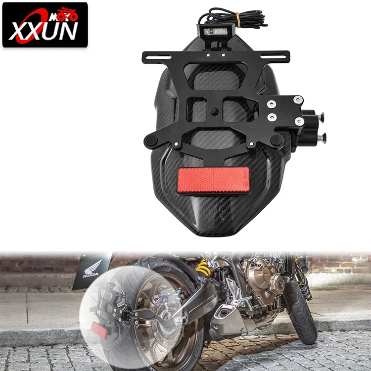 XXUN Motorcycle Parts Rear Fender Mudguard With Mount License Plate Holder Turn Light for Honda CB650R CB 650R 2019 2020
XXUN Motorcycle Parts Rear Fender Mudguard With Mount License Plate Holder Turn Light for Honda CB650R CB 650R 2019 2020