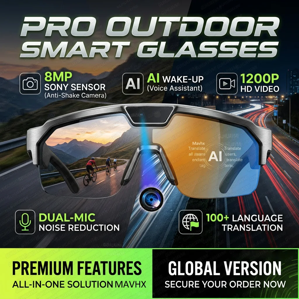 Новые умные очки 2026 года с ИИ-переводом, камерой 800 МП, видео 1200P, Bluetooth 5.3, Wi-Fi, функцией громкой связи, для бизнеса и путешествий
Новые умные очки 2026 года с ИИ-переводом, камерой 800 МП, видео 1200P, Bluetooth 5.3, Wi-Fi, функцией громкой связи, для бизнеса и путешествий