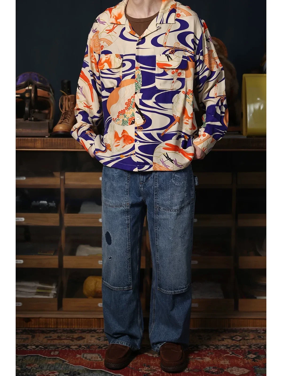 Second Order Cupro Hawaiian Shirt Old Fashion Oriental Print Cuban Collar Long Sleeve Shirt
Second Order Cupro Hawaiian Shirt Old Fashion Oriental Print Cuban Collar Long Sleeve Shirt