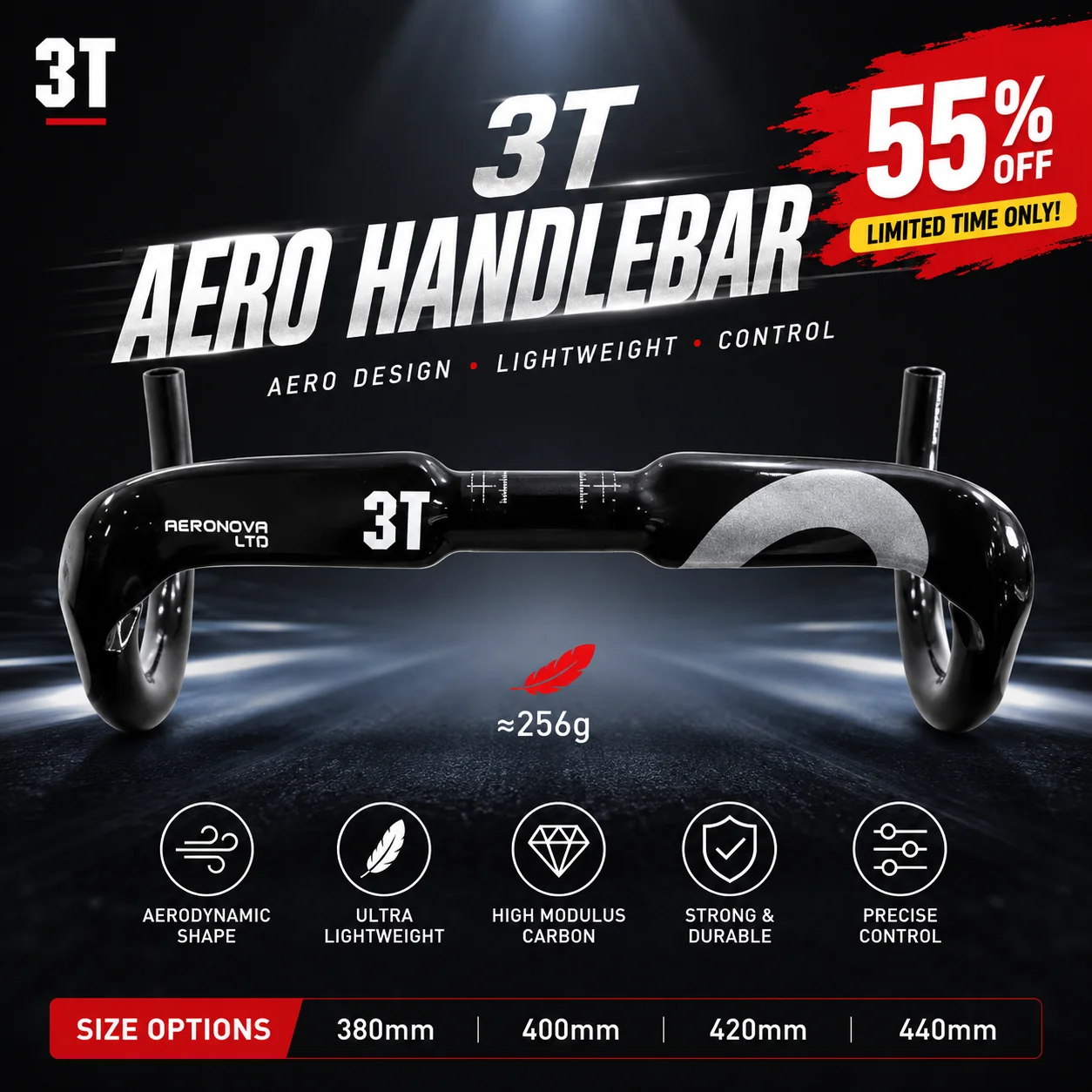 For top brand 3T Carbon Road Handlebar Matt/Gloss Black Top Carbon Fiber Road Handlebar 31.8*400/420/440mm
For top brand 3T Carbon Road Handlebar Matt/Gloss Black Top Carbon Fiber Road Handlebar 31.8*400/420/440mm