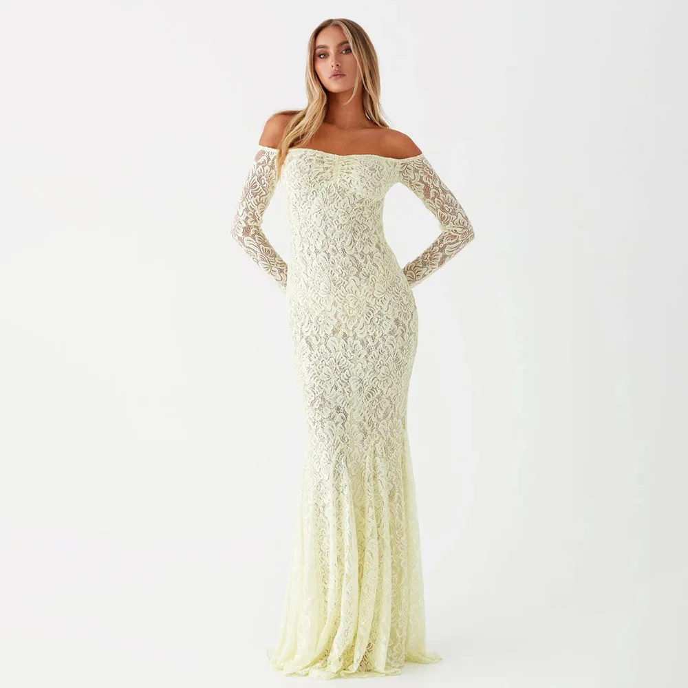 2024 Autumn Fashion New Women's Lace See-through Strap Neck Off-Shoulder Long Sleeve Dress Elegant Sexy Party Dress Club Outfit
2024 Autumn Fashion New Women's Lace See-through Strap Neck Off-Shoulder Long Sleeve Dress Elegant Sexy Party Dress Club Outfit