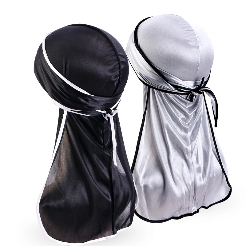2PCS/LOT Unisex Men Satin Durag Black Sewing Silky Durags Breathable Bandana Hat Wigs Doo du rag long tail headwrap Pirate Hat
2PCS/LOT Unisex Men Satin Durag Black Sewing Silky Durags Breathable Bandana Hat Wigs Doo du rag long tail headwrap Pirate Hat