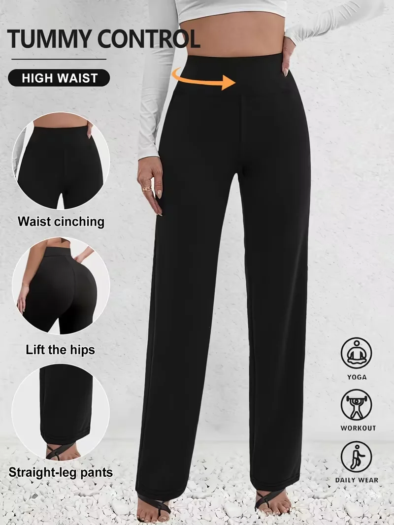 Эластичные прямые брюки с высокой посадкой, однотонные повседневные брюки, четырехсезонные универсальные широкие брюки, подходят для офиса
Эластичные прямые брюки с высокой посадкой, однотонные повседневные брюки, четырехсезонные универсальные широкие брюки, подходят для офиса