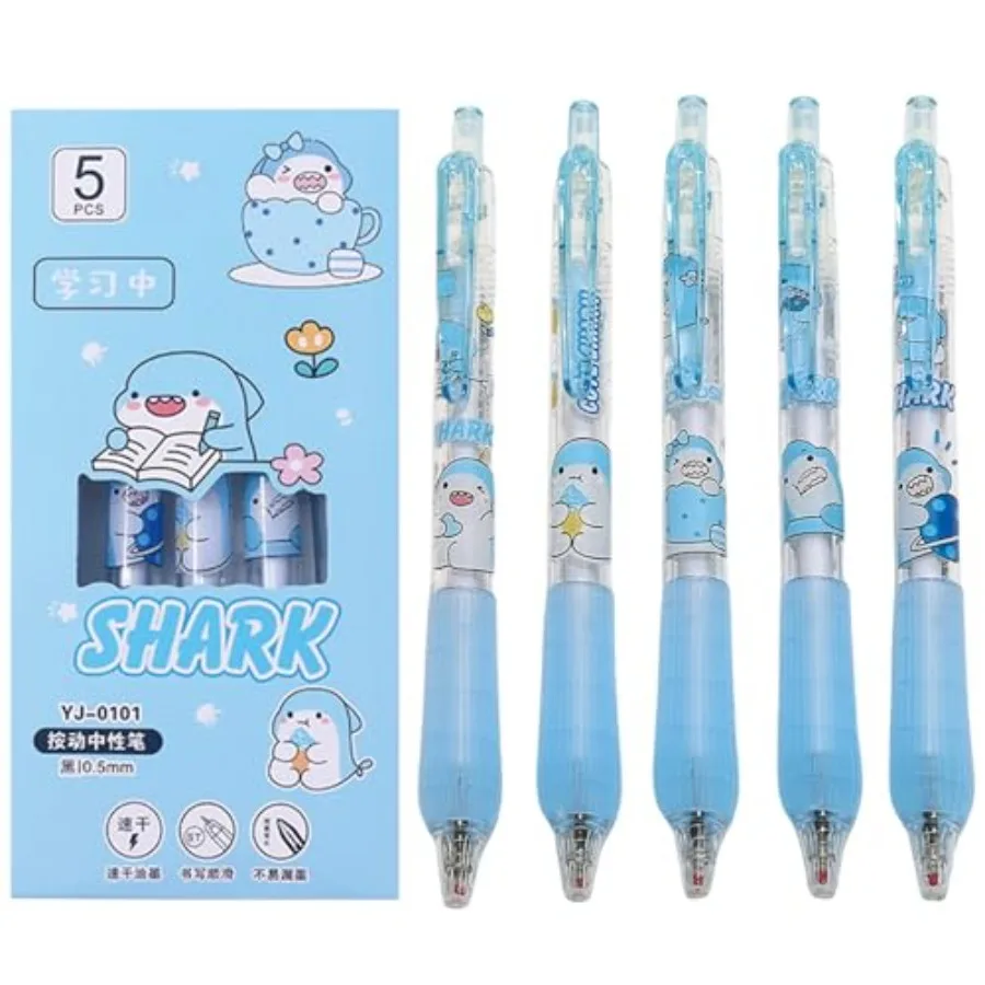 5 Pcs Cute Retractable Pens Cartoon Shark Gel Pens Black Ink Pens 0.5mm Fine Point Smooth Writing Pens Aesthetic Gel Pens Offic
5 Pcs Cute Retractable Pens Cartoon Shark Gel Pens Black Ink Pens 0.5mm Fine Point Smooth Writing Pens Aesthetic Gel Pens Offic