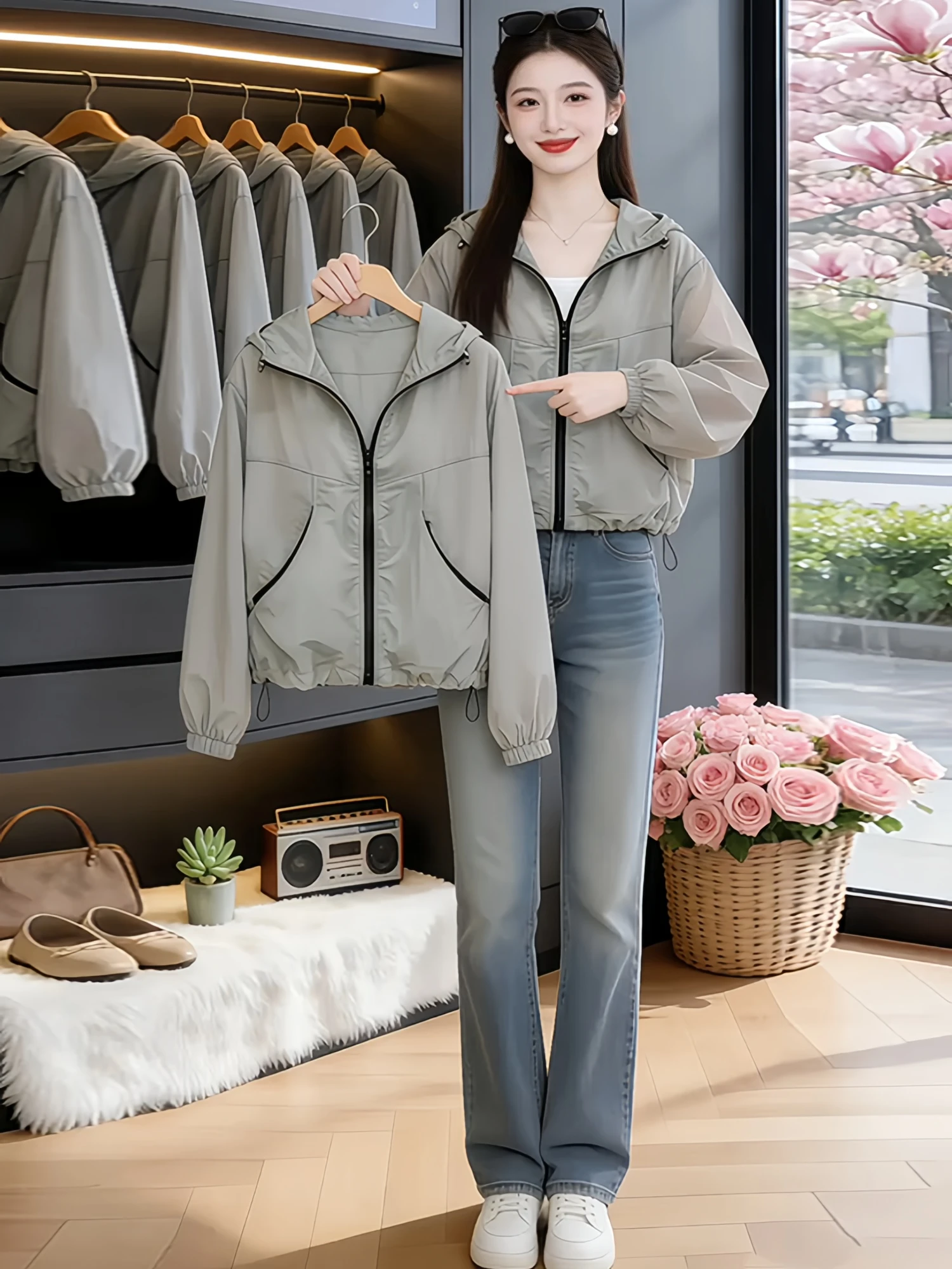 Elegant Retro Style Hooded Lightweight Breathable Women's Short Outerwear Summer New Loose Fit Sun Protection Clothing
Elegant Retro Style Hooded Lightweight Breathable Women's Short Outerwear Summer New Loose Fit Sun Protection Clothing