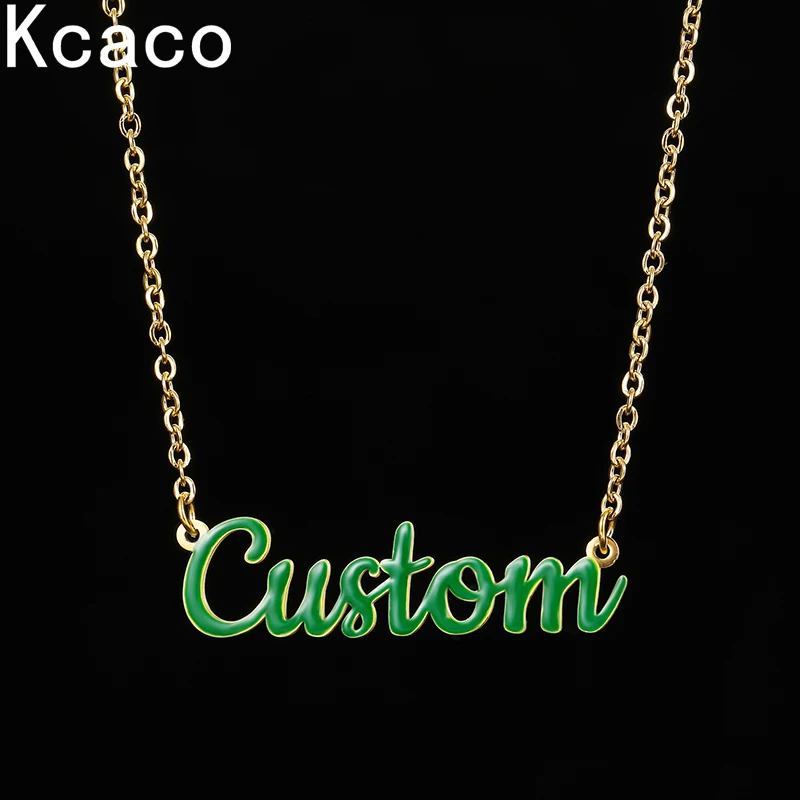 Customized Stainless Steel Green Oil Name Necklace Personalized Letters Colorful Oil Pendant Nameplate Women Men Choker Gift
Customized Stainless Steel Green Oil Name Necklace Personalized Letters Colorful Oil Pendant Nameplate Women Men Choker Gift