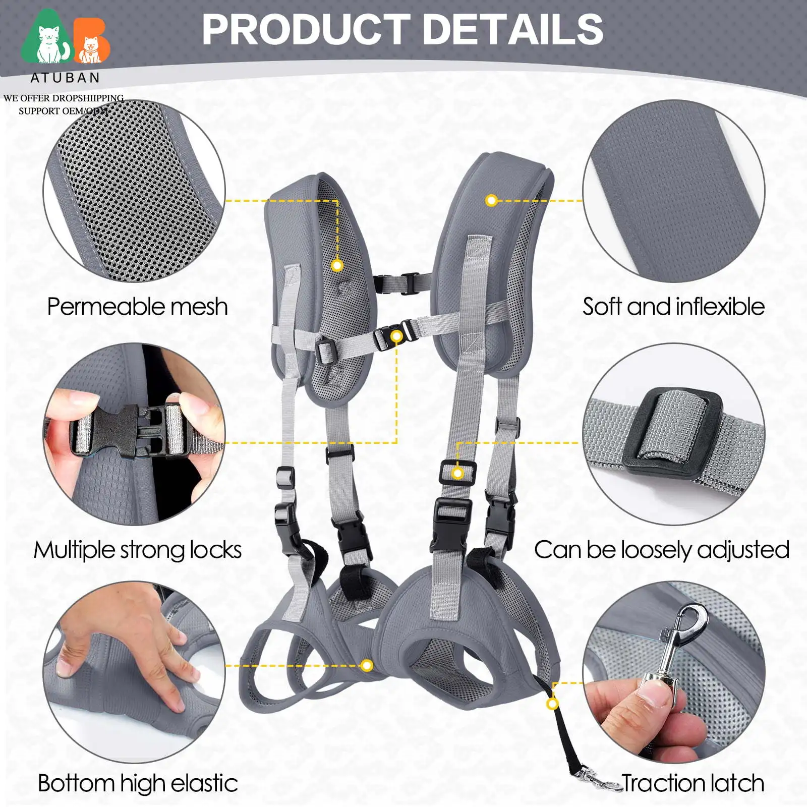 Рюкзак-переноска для животных ATUBAN - дышащая и регулируемая конструкция для маленьких и средних собак, подходит для использования на улице, при травмах суставов, параличе.
Рюкзак-переноска для животных ATUBAN - дышащая и регулируемая конструкция для маленьких и средних собак, подходит для использования на улице, при травмах суставов, параличе.