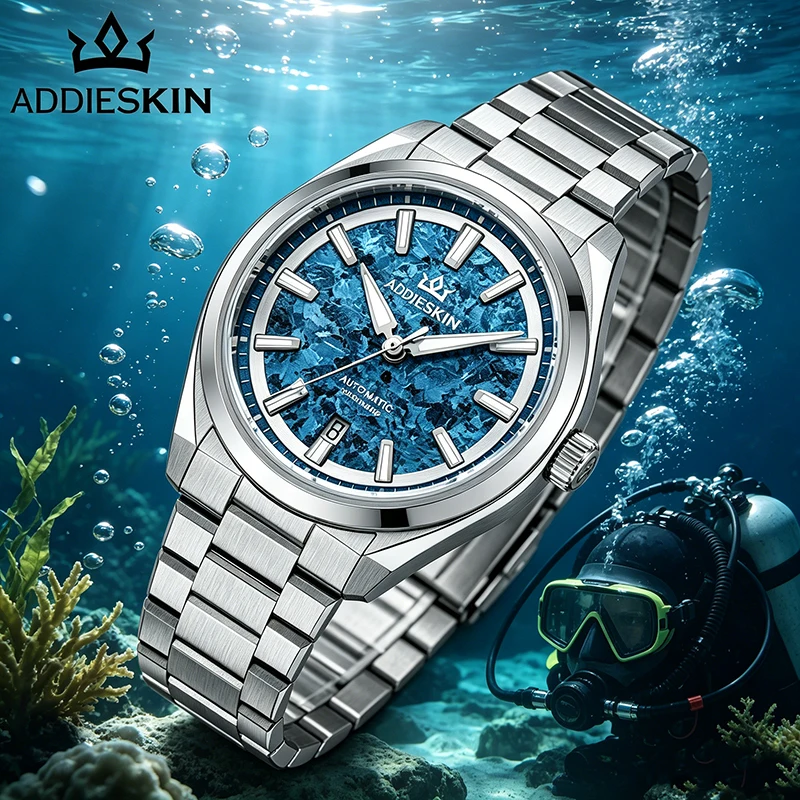 ADDIESKIN K006 Crystallized Titanium Watch 40mm Ice Crackle Dial Light Blue Miyota 9015 Ultra Thin Automatic 200m Waterproof
ADDIESKIN K006 Crystallized Titanium Watch 40mm Ice Crackle Dial Light Blue Miyota 9015 Ultra Thin Automatic 200m Waterproof