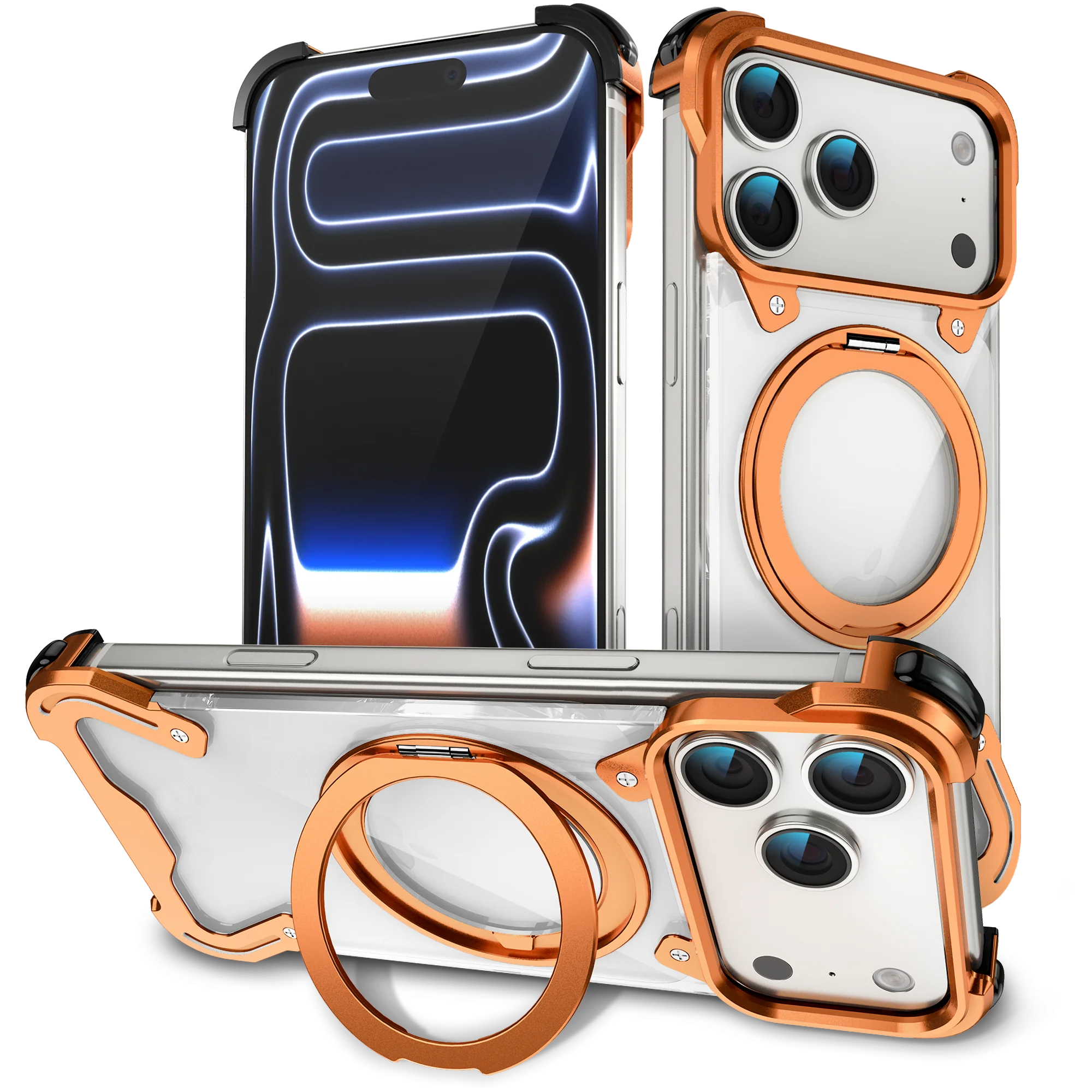 360° Rotating Magnetic Bracket Titanium Alloy Edgeless Phone Case for IPhone 17 Pro Max Shockproof for Magsafe Cooling Cover
360° Rotating Magnetic Bracket Titanium Alloy Edgeless Phone Case for IPhone 17 Pro Max Shockproof for Magsafe Cooling Cover