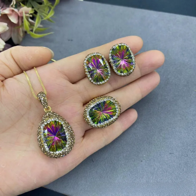 Hot Selling Handmade Crystal Collarbone Chain Earrings Ring Women'S Jewelry Set, Simple And Popular Ladies' Accessories
Hot Selling Handmade Crystal Collarbone Chain Earrings Ring Women'S Jewelry Set, Simple And Popular Ladies' Accessories