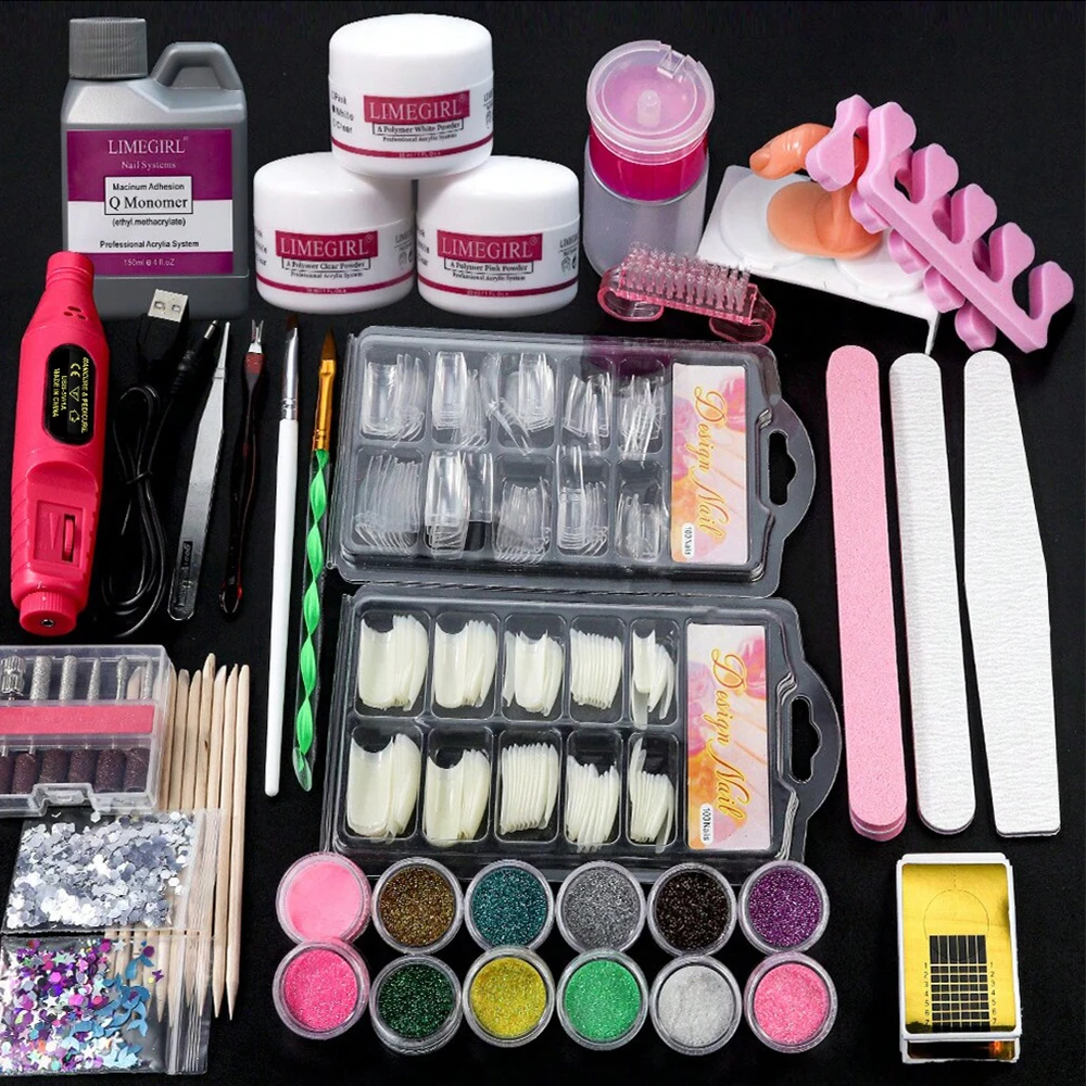 LIMEGIRL Nail Acrylic Powder and Liquid Monomer Nails Art Decoration Manicure Kit Crystal Nail Glitter 3D Nail Tips Carving Tool
LIMEGIRL Nail Acrylic Powder and Liquid Monomer Nails Art Decoration Manicure Kit Crystal Nail Glitter 3D Nail Tips Carving Tool