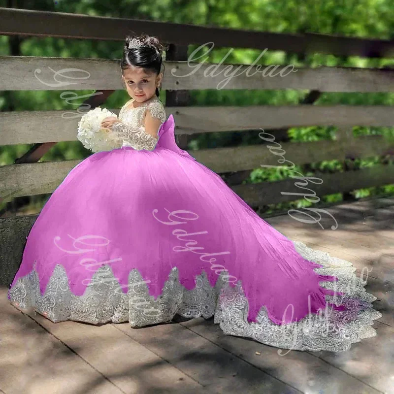 Princess Customized Flower Girl Dress for Wedding Floor Lemght Lace Appliqued with Bow Kids Birthday First Communion Ball Gowns
Princess Customized Flower Girl Dress for Wedding Floor Lemght Lace Appliqued with Bow Kids Birthday First Communion Ball Gowns
