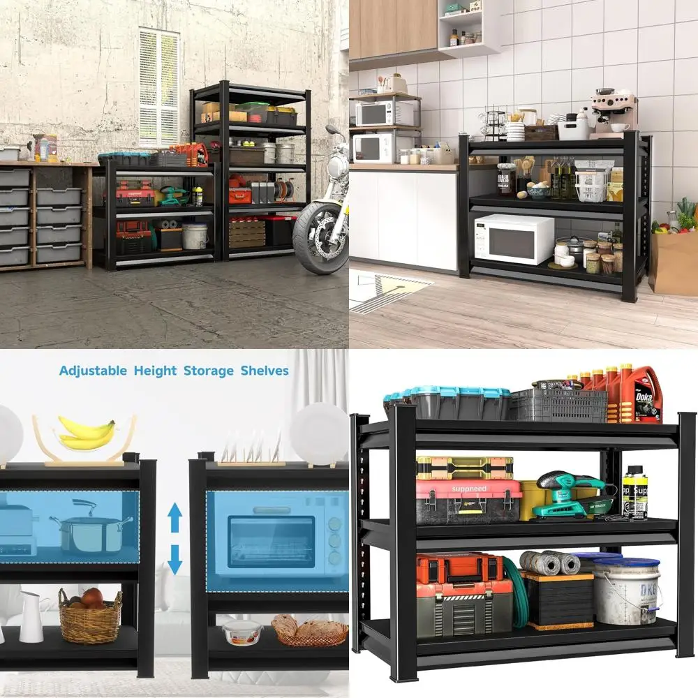 Промышленные стальные стеллажи: ширина 40, грузоподъемность 1350 фунтов, регулируемая трехъярусная стойка, черный
Промышленные стальные стеллажи: ширина 40, грузоподъемность 1350 фунтов, регулируемая трехъярусная стойка, черный