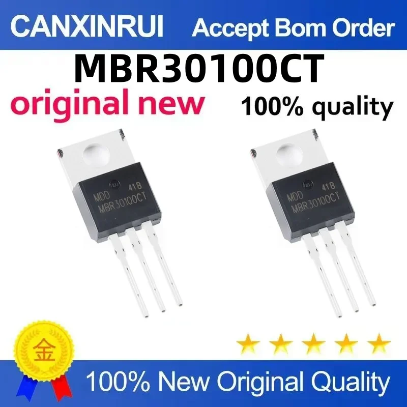 (5-100 pieces) Brand new original MBR30100CT 30A/100V package TO-220 Schottky diode
(5-100 pieces) Brand new original MBR30100CT 30A/100V package TO-220 Schottky diode