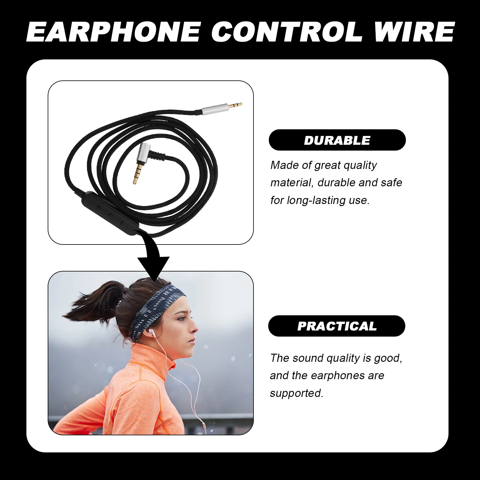 1Pcs Universal Headphone Cable Nylon Headset Wire Earphone Control Wire Anti-Interference Earphone Accessory High Performance
1Pcs Universal Headphone Cable Nylon Headset Wire Earphone Control Wire Anti-Interference Earphone Accessory High Performance
