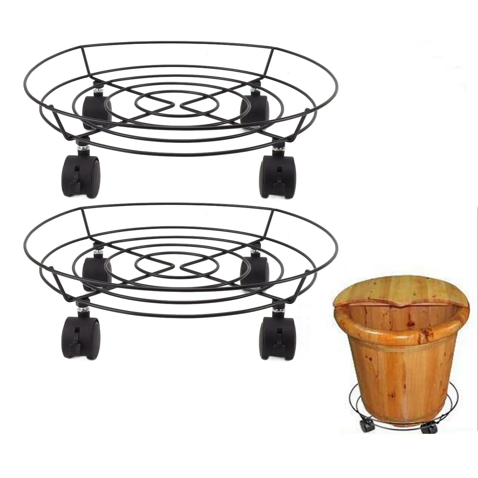 2pcs Rolling Metal Plant Stand Flower Pot Base Holder With Wheel For Home Garden Indoor Outdoor Flower Plant Bonsai Holder
2pcs Rolling Metal Plant Stand Flower Pot Base Holder With Wheel For Home Garden Indoor Outdoor Flower Plant Bonsai Holder