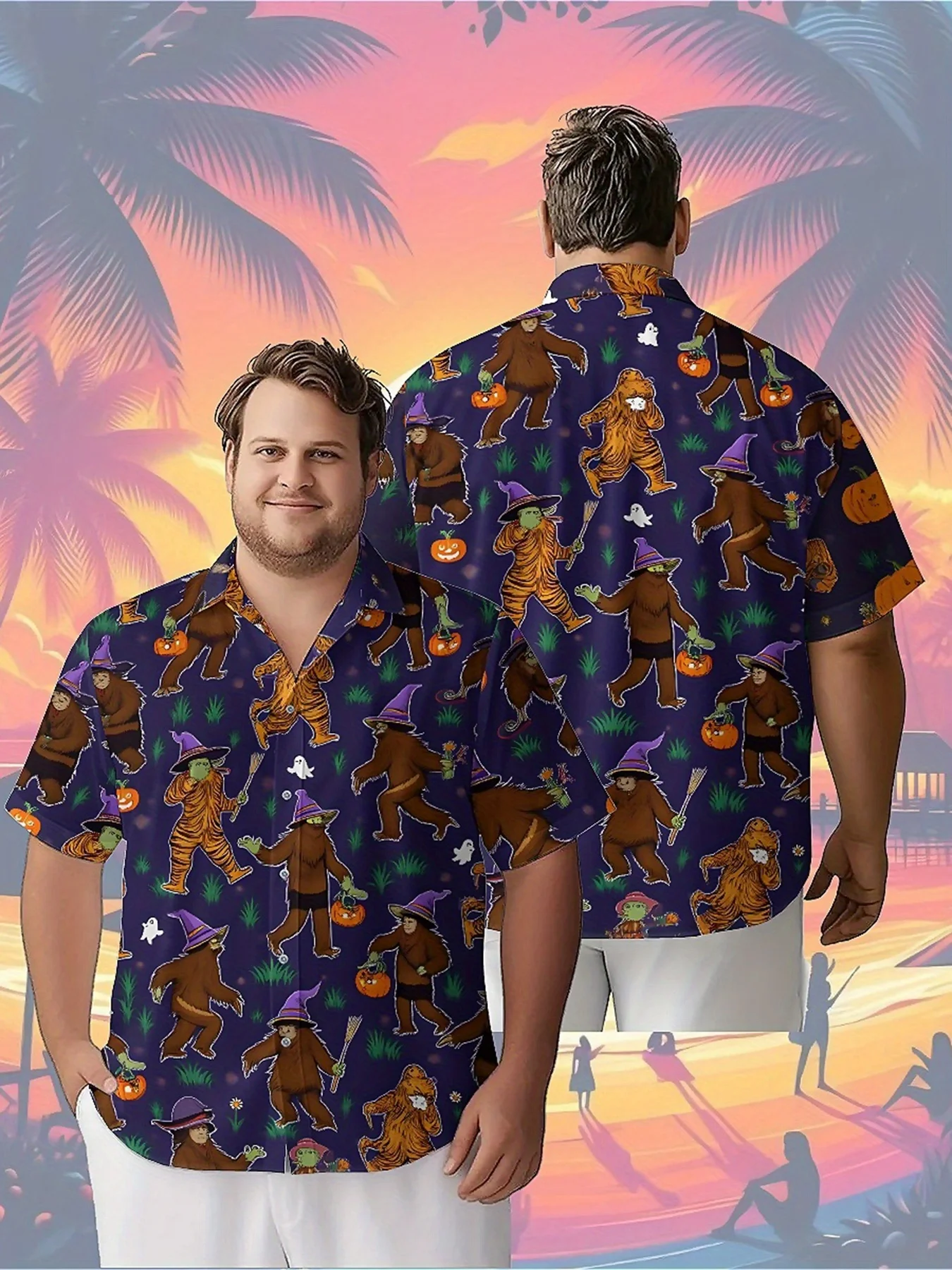 Men's Plus Size Hawaiian Shirts Halloween Theme Sasquatch pattern, Unisex Aloha Shirts,New in Summer Tops Tee,streetwear
Men's Plus Size Hawaiian Shirts Halloween Theme Sasquatch pattern, Unisex Aloha Shirts,New in Summer Tops Tee,streetwear