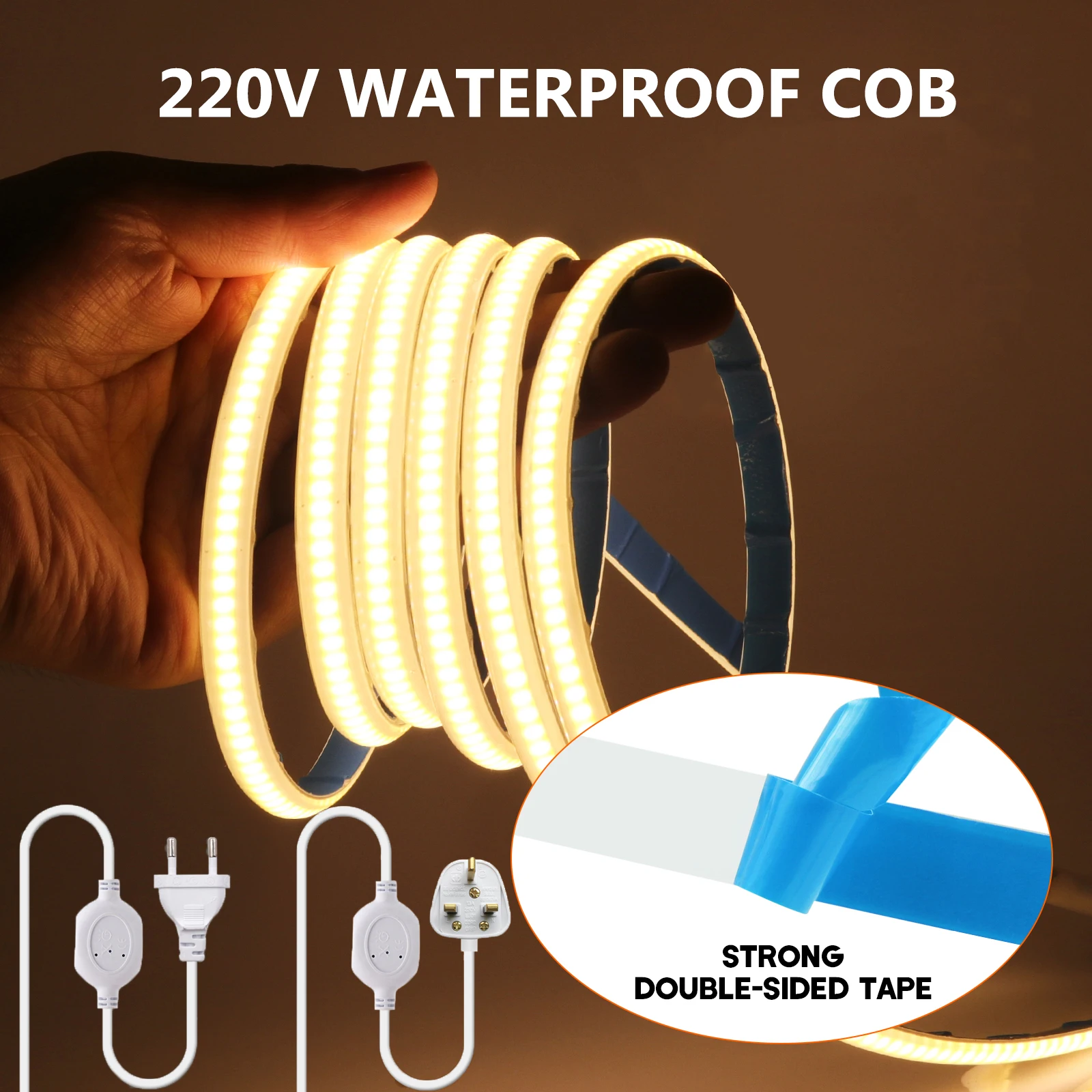 Гибкая светодиодная лента COB 220 В, строительная клейкая лента 288 светодиодов/м, Светодиодная лента Европейского/британского стандарта, водонепроницаемая светодиодная лента IP65 для украшения дома и сада
Гибкая светодиодная лента COB 220 В, строительная клейкая лента 288 светодиодов/м, Светодиодная лента Европейского/британского стандарта, водонепроницаемая светодиодная лента IP65 для украшения дома и сада