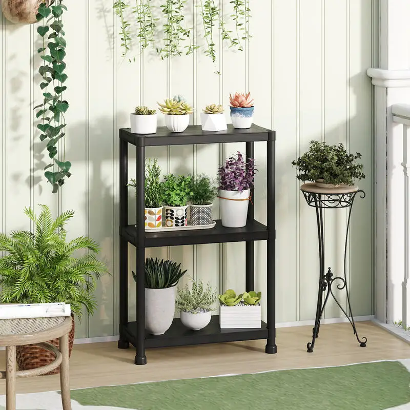 3-Tier Heavy-Duty Plastic Storage Shelves Freestanding Garage Shelving Unit
3-Tier Heavy-Duty Plastic Storage Shelves Freestanding Garage Shelving Unit