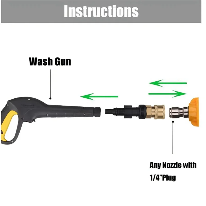 A23I-High Pressure Water Tool Quick Connect Adapter 1/4 Quick Connect With 5 Color Nozzles Suitable For LAVOR/Sterwins
A23I-High Pressure Water Tool Quick Connect Adapter 1/4 Quick Connect With 5 Color Nozzles Suitable For LAVOR/Sterwins
