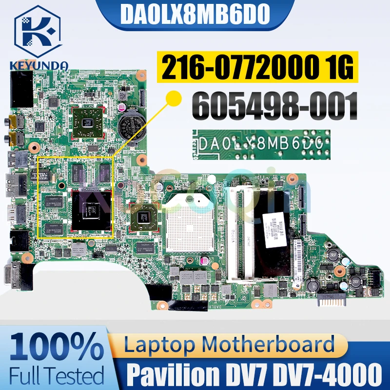 DA0LX8MB6D0 For HP Pavilion DV7 DV7-4000 Notebook Mainboard AMD 216-0772000 605498-001 DDR3 Laptop Motherboard Full Test
DA0LX8MB6D0 For HP Pavilion DV7 DV7-4000 Notebook Mainboard AMD 216-0772000 605498-001 DDR3 Laptop Motherboard Full Test