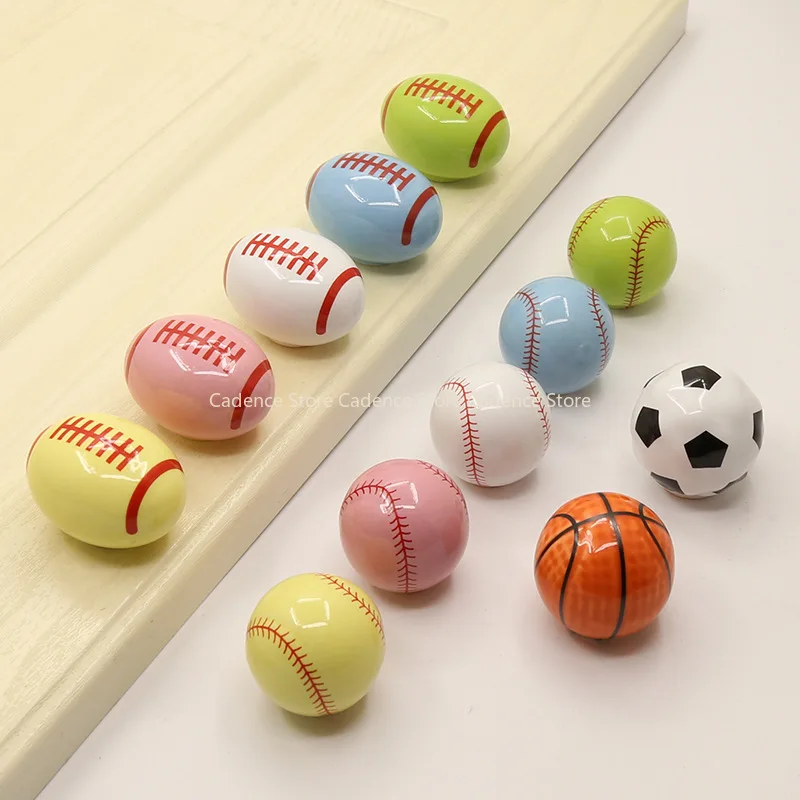 4pcs Cartoon Rugby and Baseball Cabinet Door Furniture Handle Shoe Wardrobe Display Spherical Single Hole Drawer Ceramic Pulls
4pcs Cartoon Rugby and Baseball Cabinet Door Furniture Handle Shoe Wardrobe Display Spherical Single Hole Drawer Ceramic Pulls