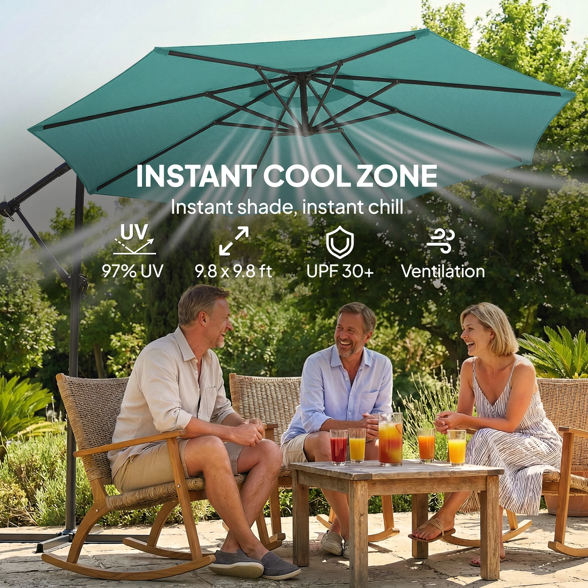 Sky Blue 10ft Cantilever Offset Patio Umbrella with Protective Cover 360 Push Button Rotation Crank Handle Tilt UPF30+ Outdoor
Sky Blue 10ft Cantilever Offset Patio Umbrella with Protective Cover 360 Push Button Rotation Crank Handle Tilt UPF30+ Outdoor