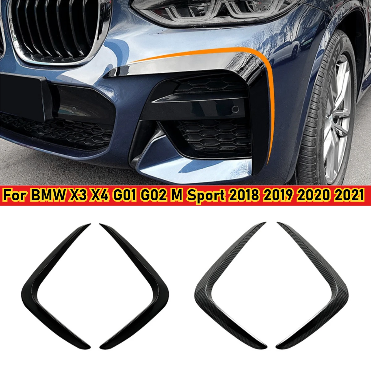 Front Bumper Spoiler Fog Lamp Cover Air Knife Splitter Body Kit For BMW X3 X4 G01 G02 M Sport 2018 2019 2020 2021 Exterior Parts
Front Bumper Spoiler Fog Lamp Cover Air Knife Splitter Body Kit For BMW X3 X4 G01 G02 M Sport 2018 2019 2020 2021 Exterior Parts