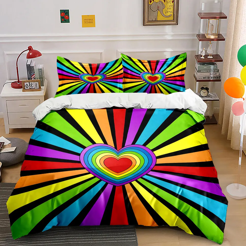 Rainbow Heart Three-Piece Decor Set Multiple sizes kid's and adults' bedroom Exquisite 3PC bedding set, gift
Rainbow Heart Three-Piece Decor Set Multiple sizes kid's and adults' bedroom Exquisite 3PC bedding set, gift