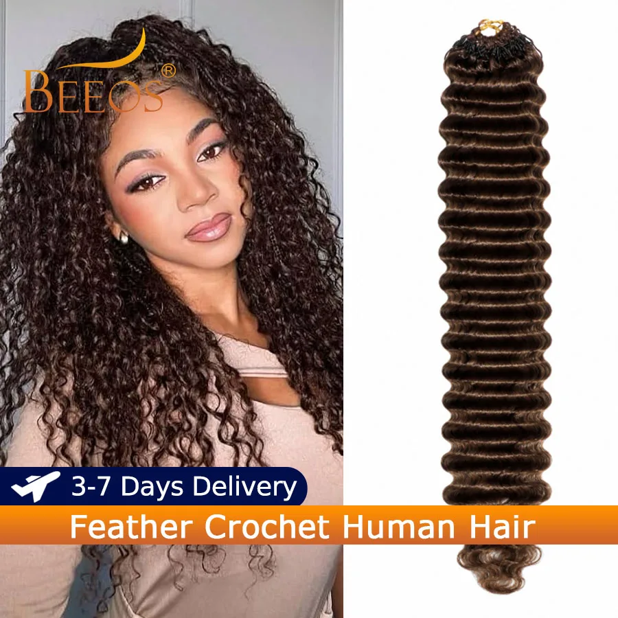 Deep Wave Crochet Human Hair #4 Chocolate Brown Pre-Separated Knotless Feather Extensions Bulk Hair For Braids For Women Remy
Deep Wave Crochet Human Hair #4 Chocolate Brown Pre-Separated Knotless Feather Extensions Bulk Hair For Braids For Women Remy
